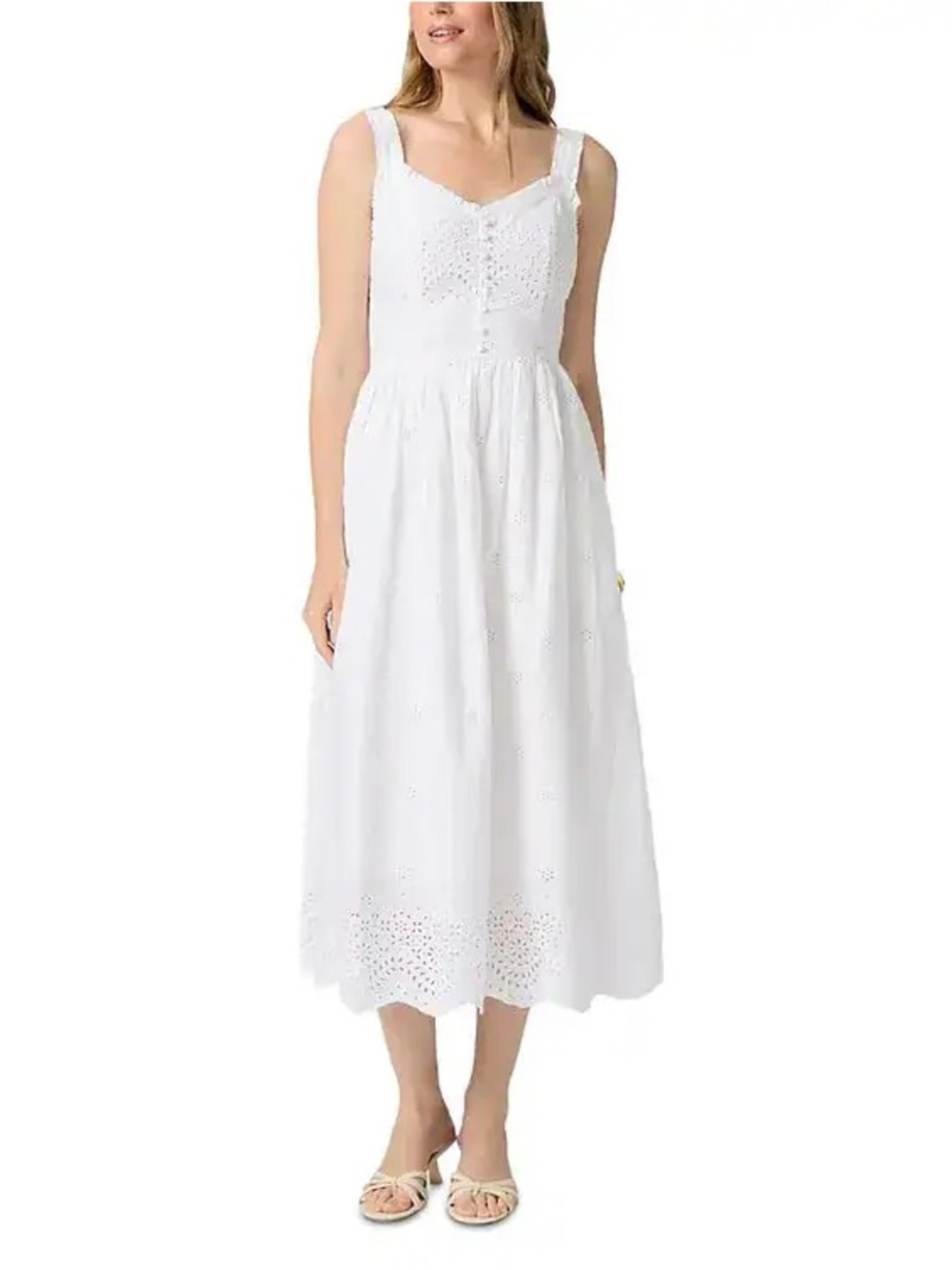 PAIGE White Broderie Anglaise Midi Dress